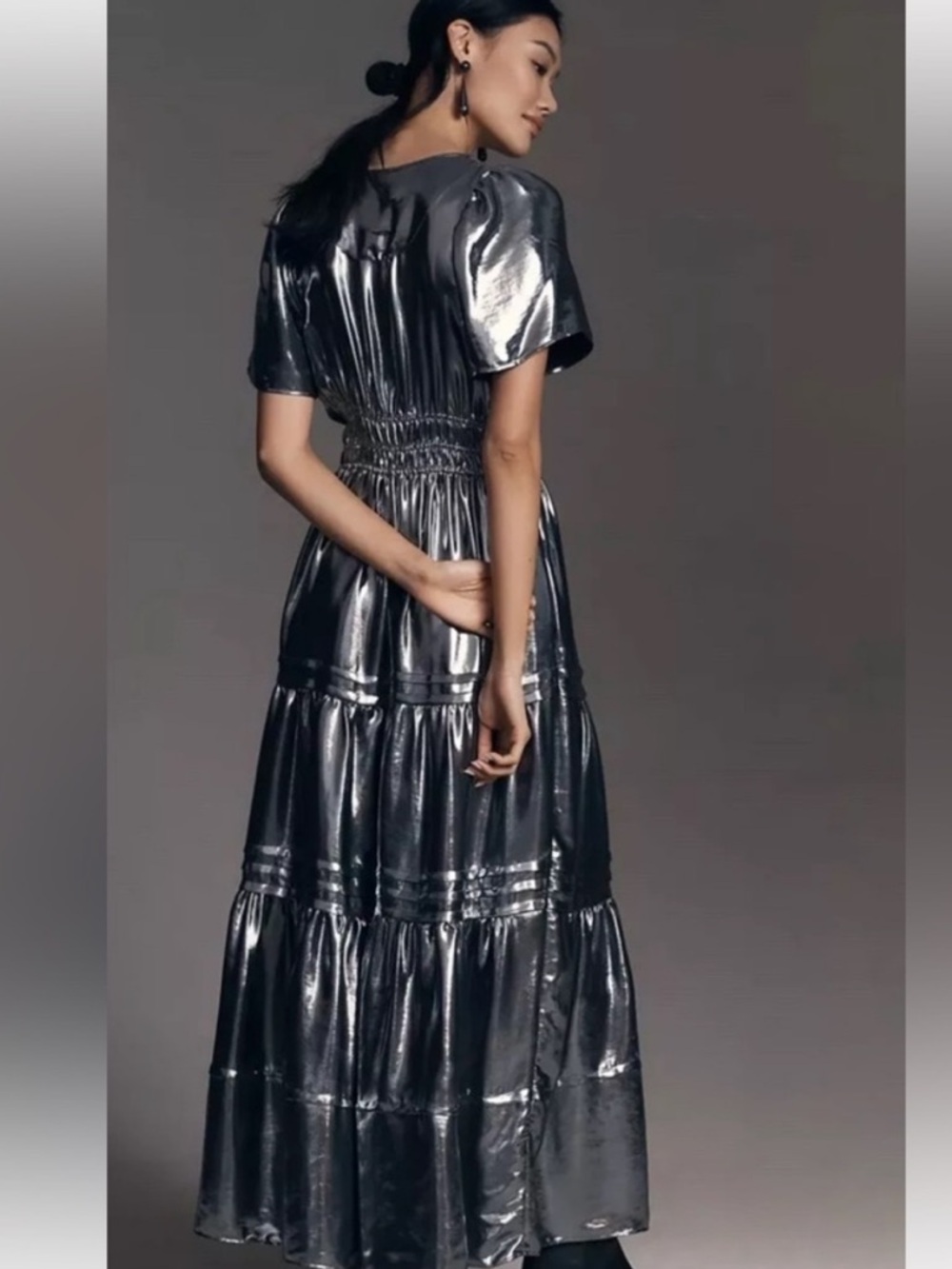 Anthropologie Emerson Metallic Maxi Dress